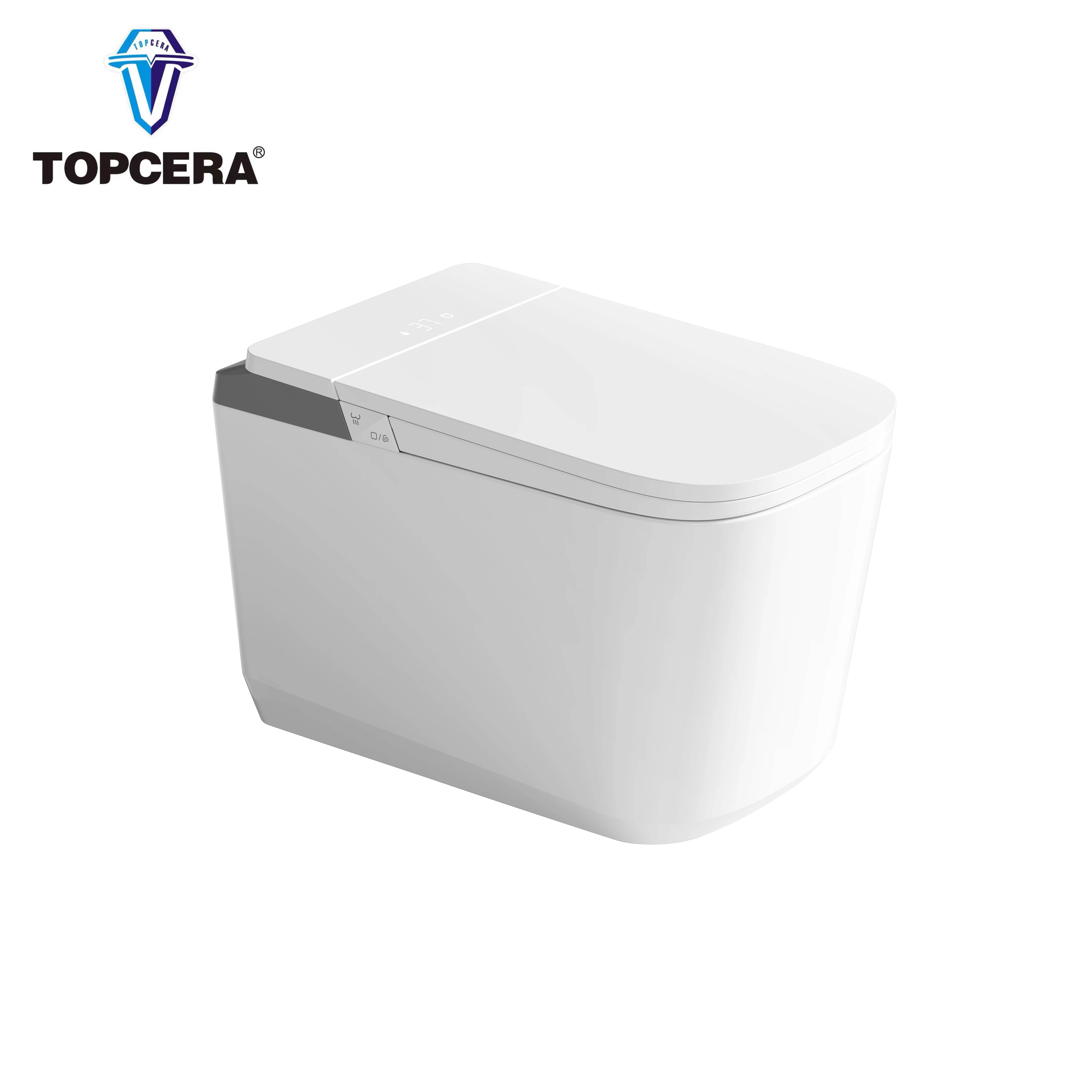 Square shape no water pressure big size seat smart toilet